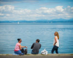 Enjoying views of Commencement Bay at Point Ruston